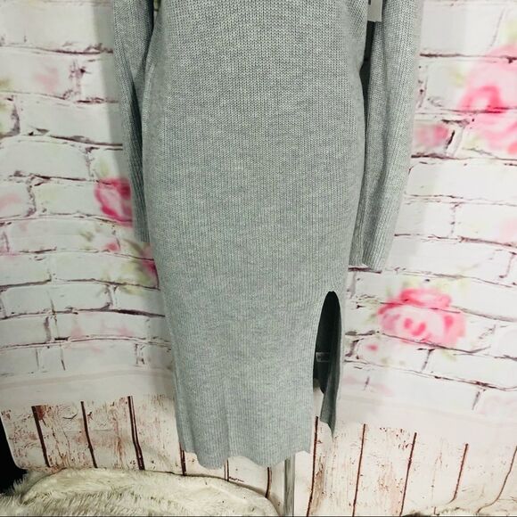 🔥5 for $25🔥 ABOUND NWOT Ribbed Mock Neck Midi Dress In Grey Light Heather - Picture 5 of 12
